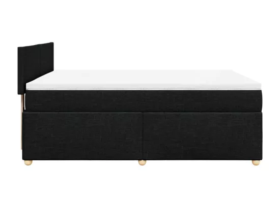 Sommier à lattes de lit avec matelas Noir 160x200 cm Tissu
