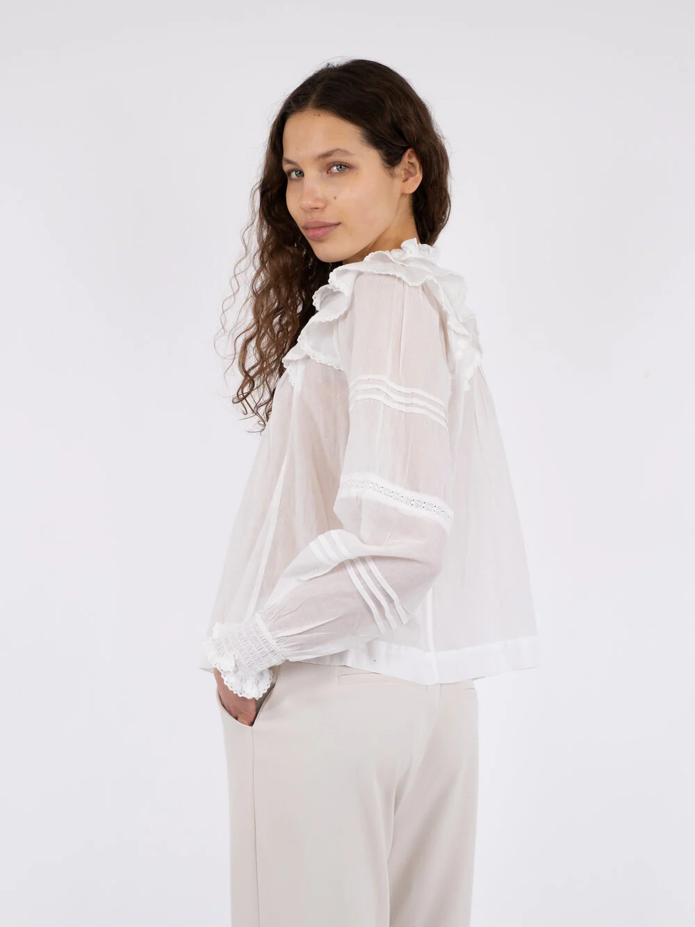 Neo Noir  Simkie S Voile bluse - hvid