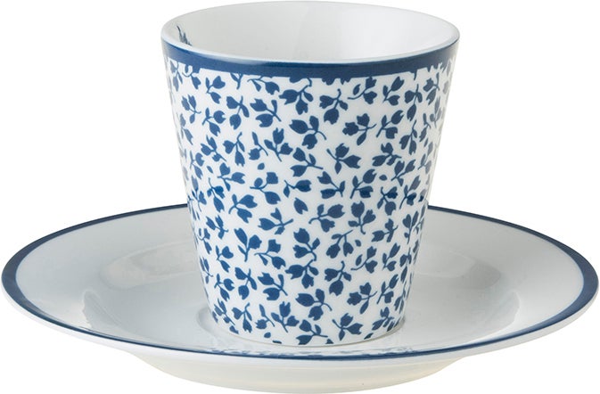 Laura Ashley kop en schotel Floris blauw 0,9 L