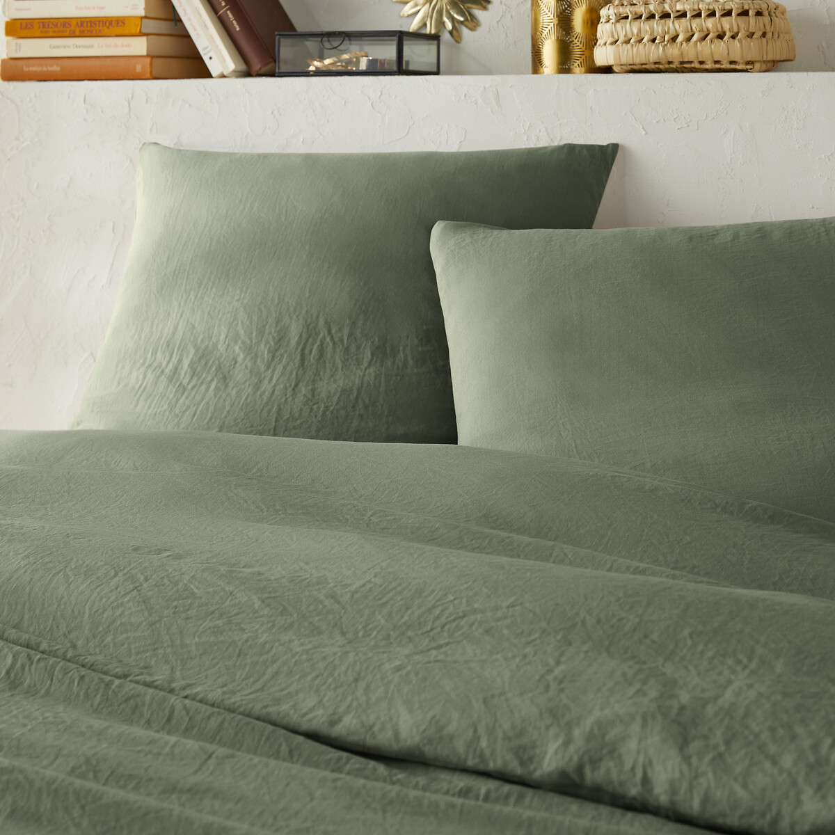 LA REDOUTE INTERIEURS<br>Conjunto de cama em microfibra lavada e poliéster reciclado