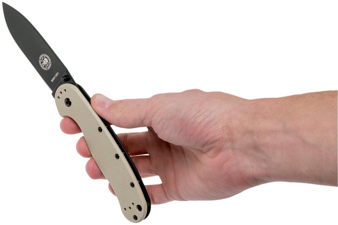 ESEE Avispa zakmes, black D2 blade, Desert Tan handle BRK1302DTB