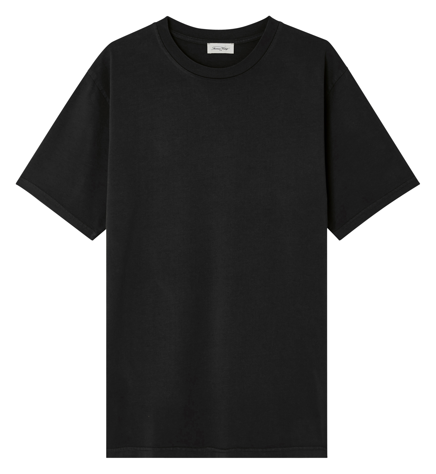 FIZVALLEY - Tee-shirt col rond regular-fit en coton | Noir