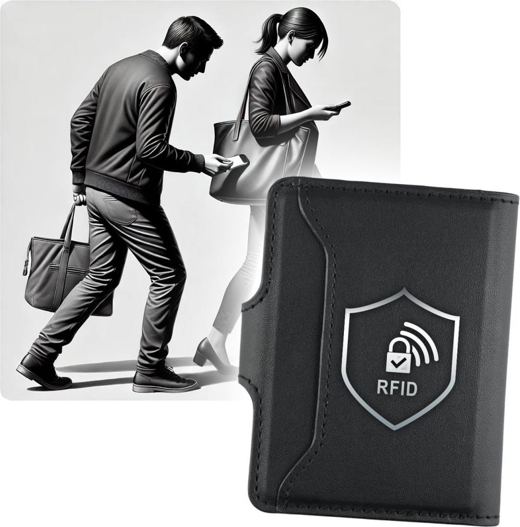 (11W) 3000mAh USB C / USB A Powerbank Wallet Ladegerät mit RFID Schutz (541314) - Schwarz