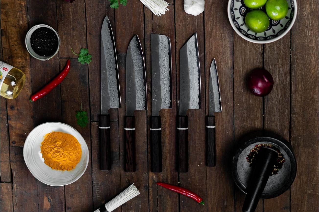 Tojiro Atelier Wenge 63 laags damast, santoku 17 cm