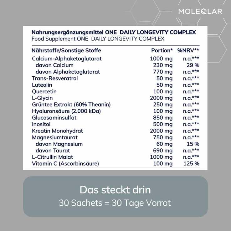 Moleqlar Longevity One Beutel, 30 St