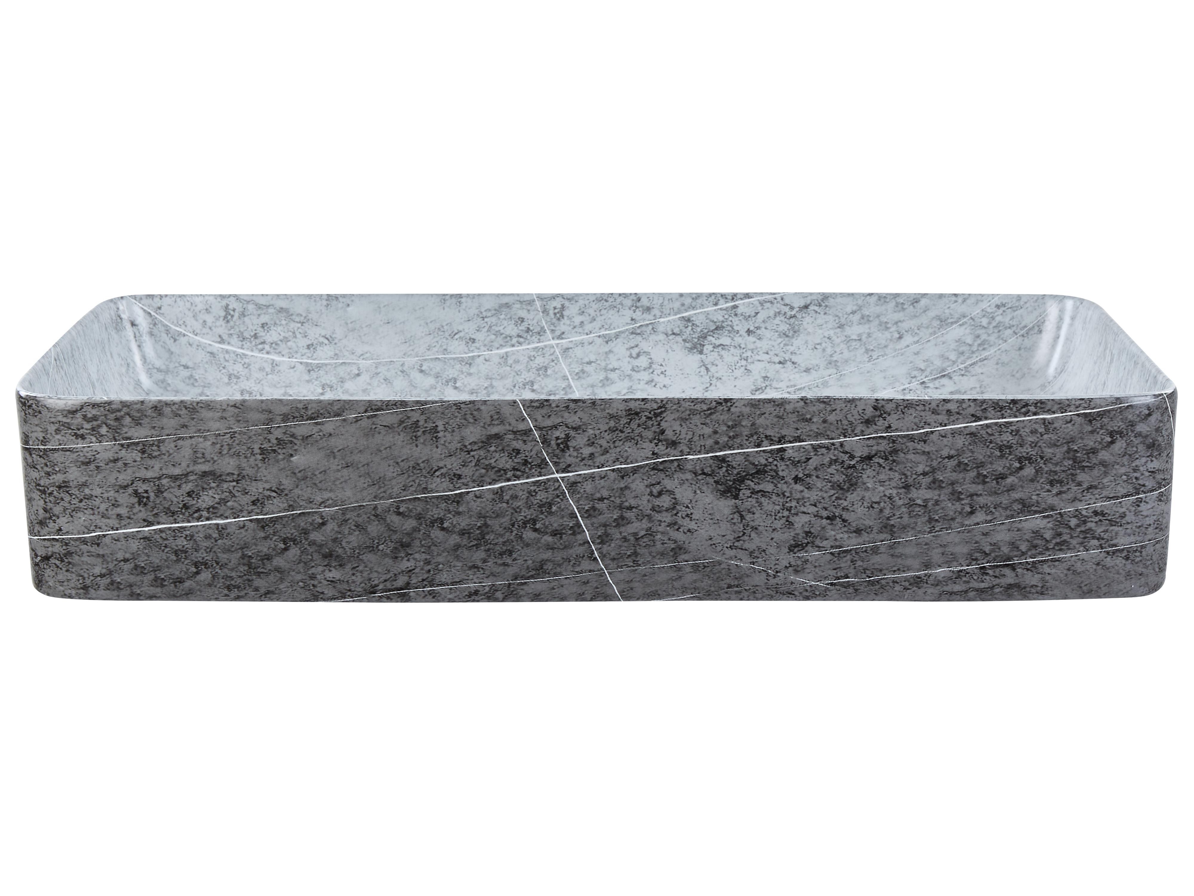 Wastafel voor aanrechtblad ARTAJ 61 x 35 cm Keramiek Grijs beton-effect