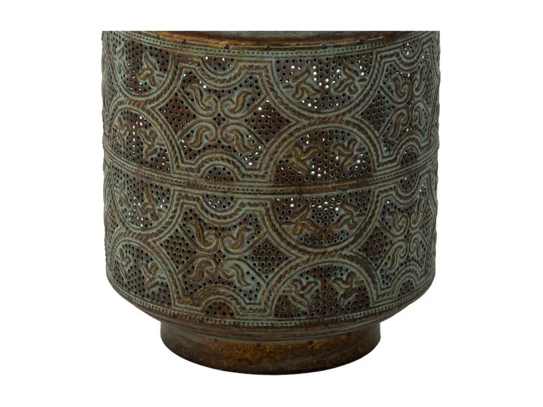 Bougeoir en métal marron 19.5x19.5x25.5h