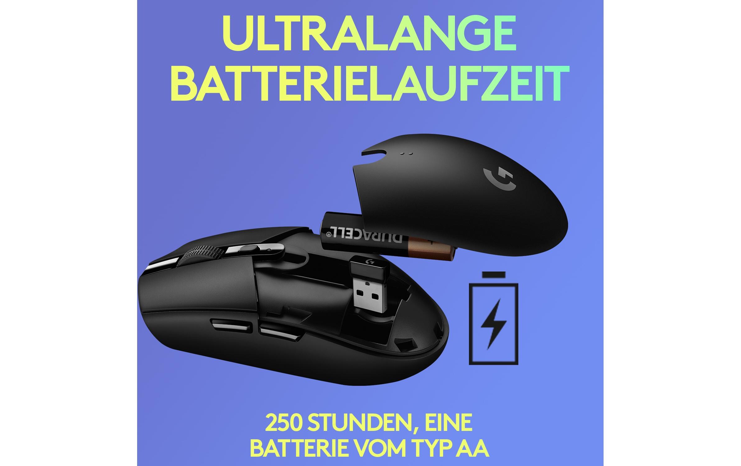 Gaming-Maus G305 LightspeedReaktionsschnelle, ausdauernde Wireless-Gamingmaus