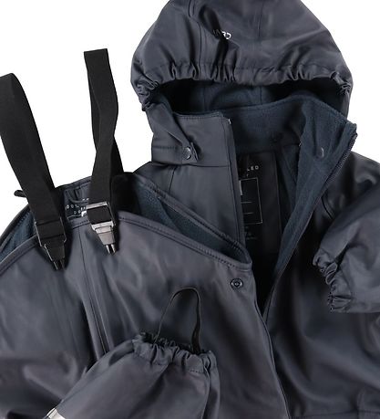 CeLaVi Regnt?j m. Seler/Fleece - Recycle PU - Dark Navy