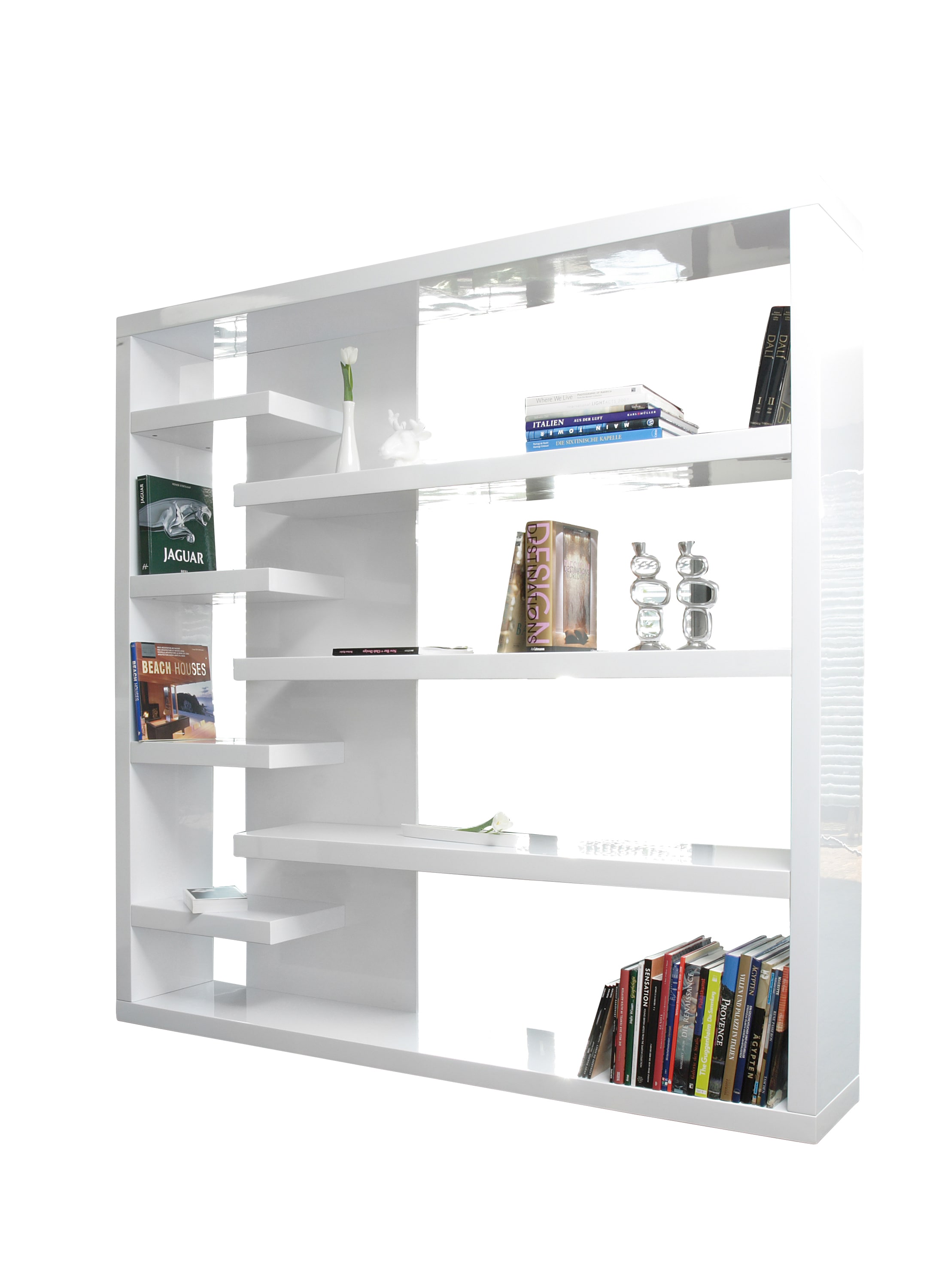 Raumteiler weiß Standregal Regal Trennwand Bücherregal Wohnzimmer Schrank