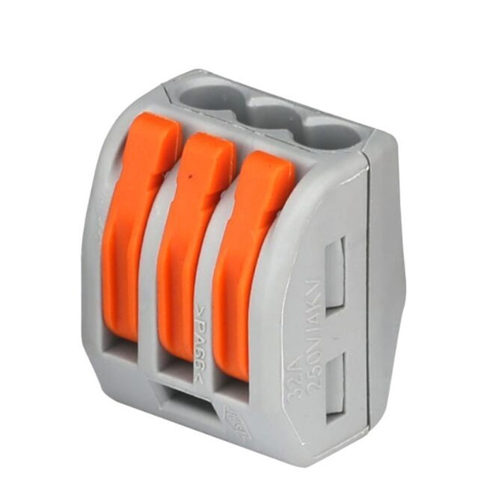 (15er Set) 5-fach Kabel Verbinder Kit Schnell Installations Klemmen - Grau / Orange