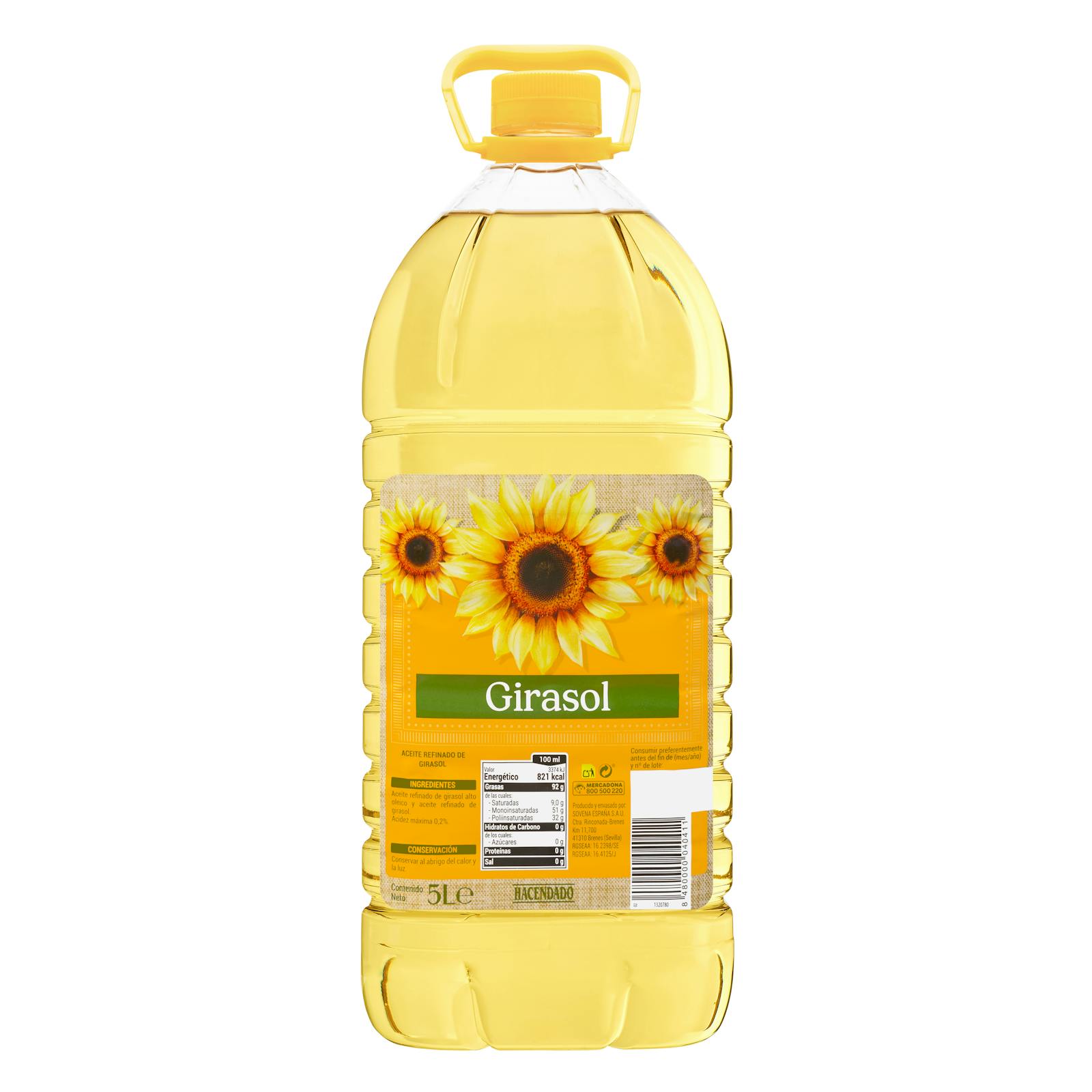Huile de tournesol raffinée 0,2º Hacendado