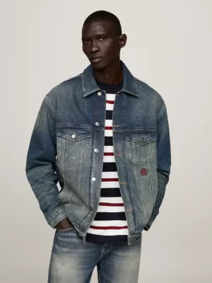 Jaqueta jeans trucker Crest Boxy Fit para ambos os sexos