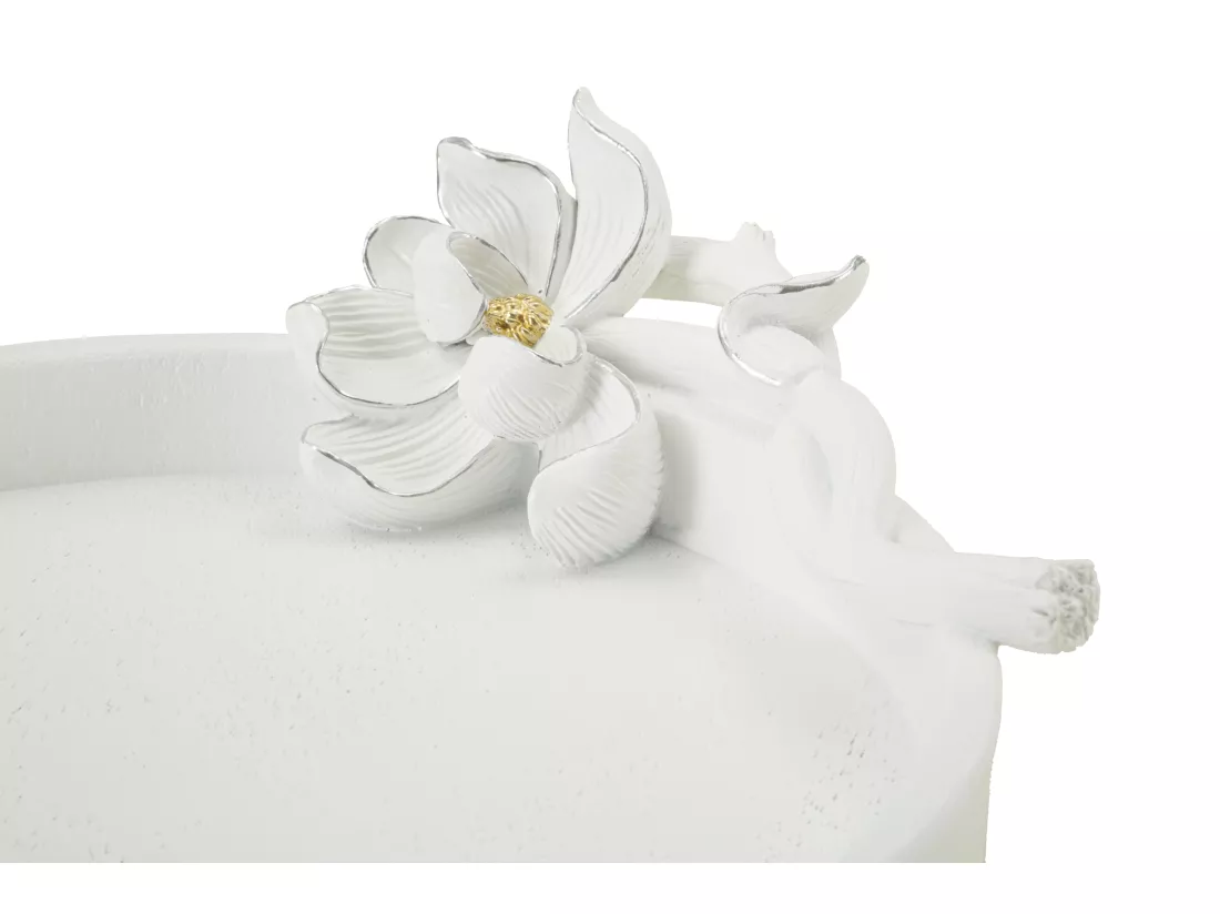 Plateau pochette en résine blanche 24x21x6 cm