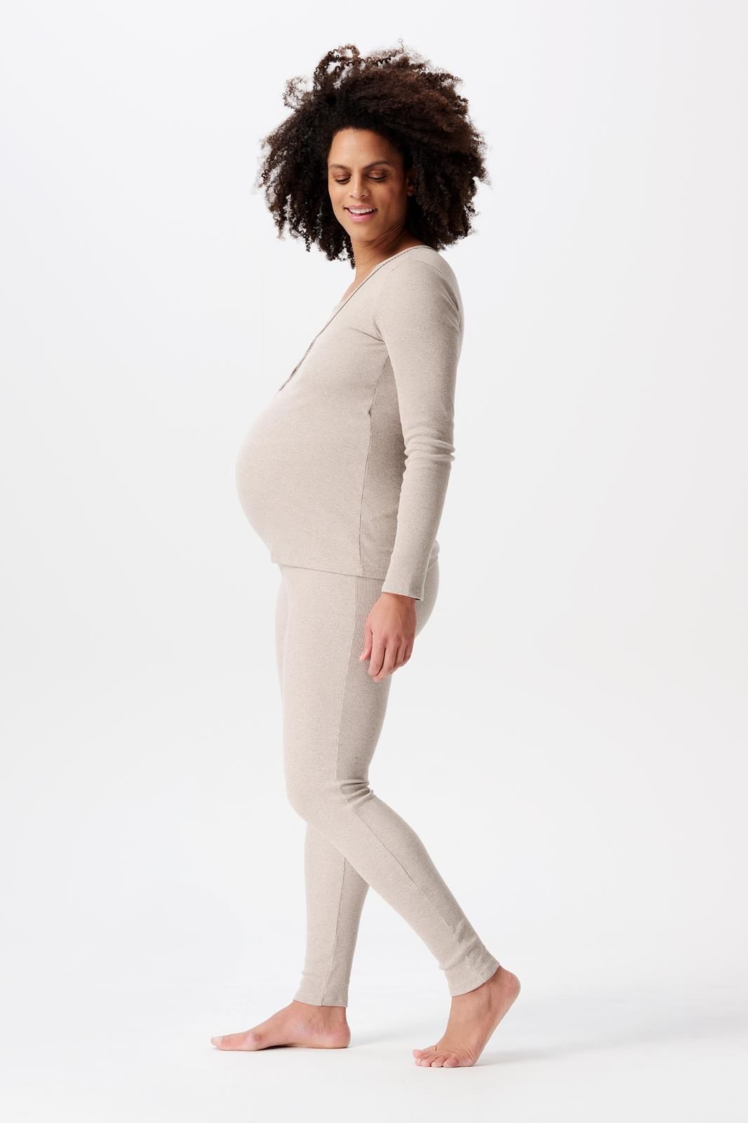Noppies Maternity Pyjamatop met voedingsfunctie Amala - Taupe Melange