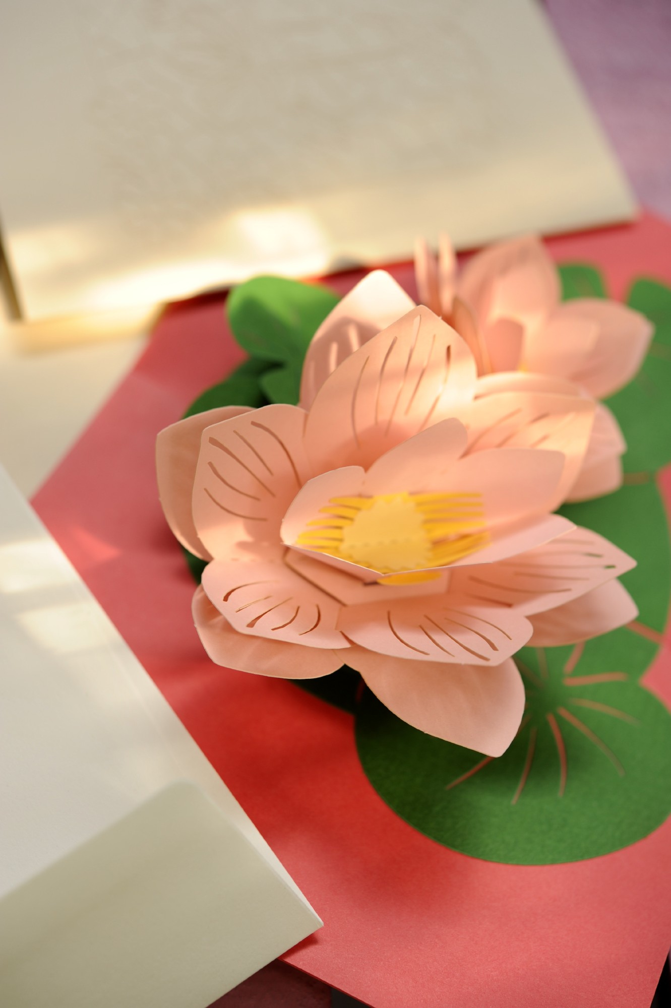 Pop-Up Karte 'Seerose', rosa, grün, L 18 cm, B 13 cm günstig bestellen