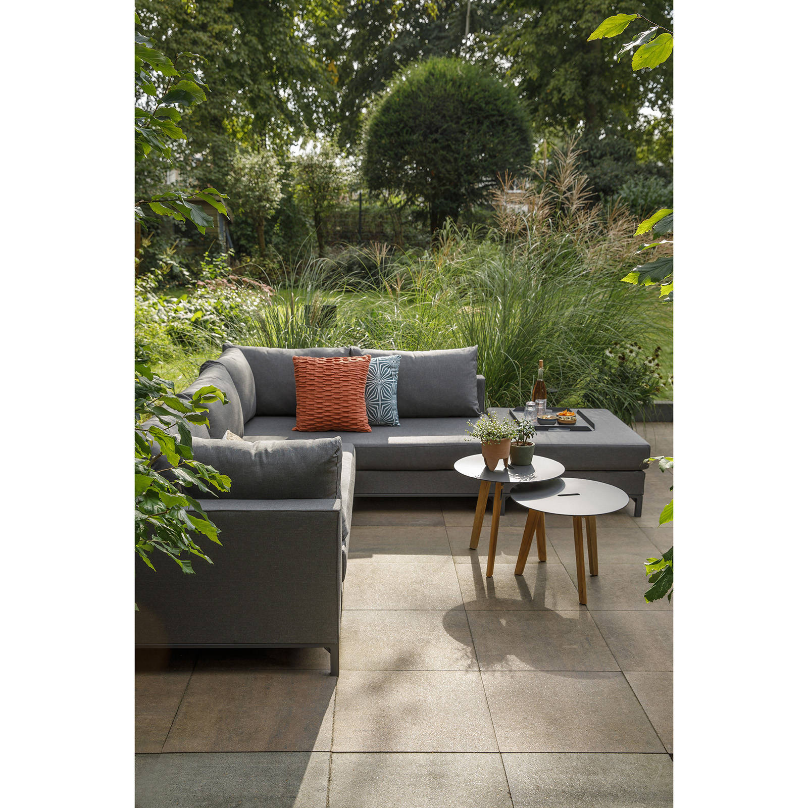 Exotan Exotan Loungeset Links Buiten Sicilië - Aluminium - Grijs - 60x262x246