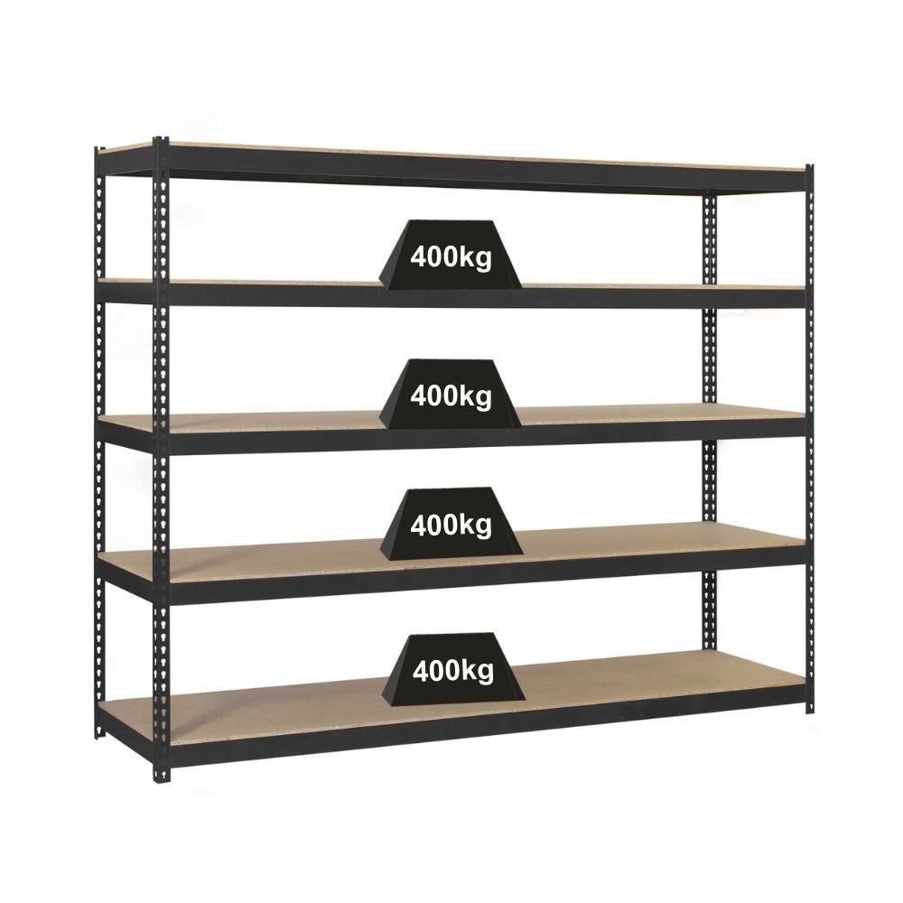 PROREGAL Heavy-Duty Stellingkast Hout Yeti Five HxBxD 200 x 150 x 60 cm Plank Draagvermogen 400 kg Antraciet