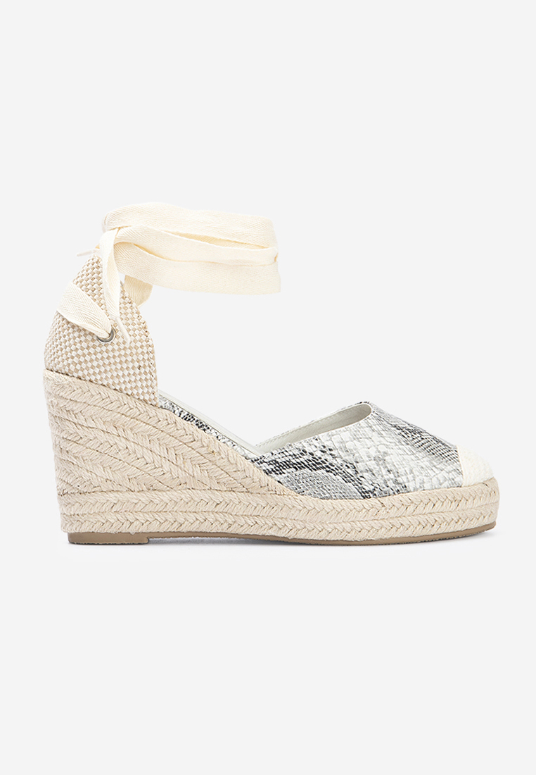 Sandales à plateforme type espadrilles grise Vilena