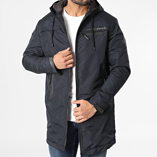 Veste Zippée Capuche Ymams Bleu Marine