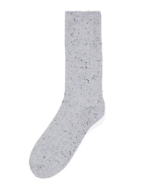 chaussettes homme côtelées gris clair
