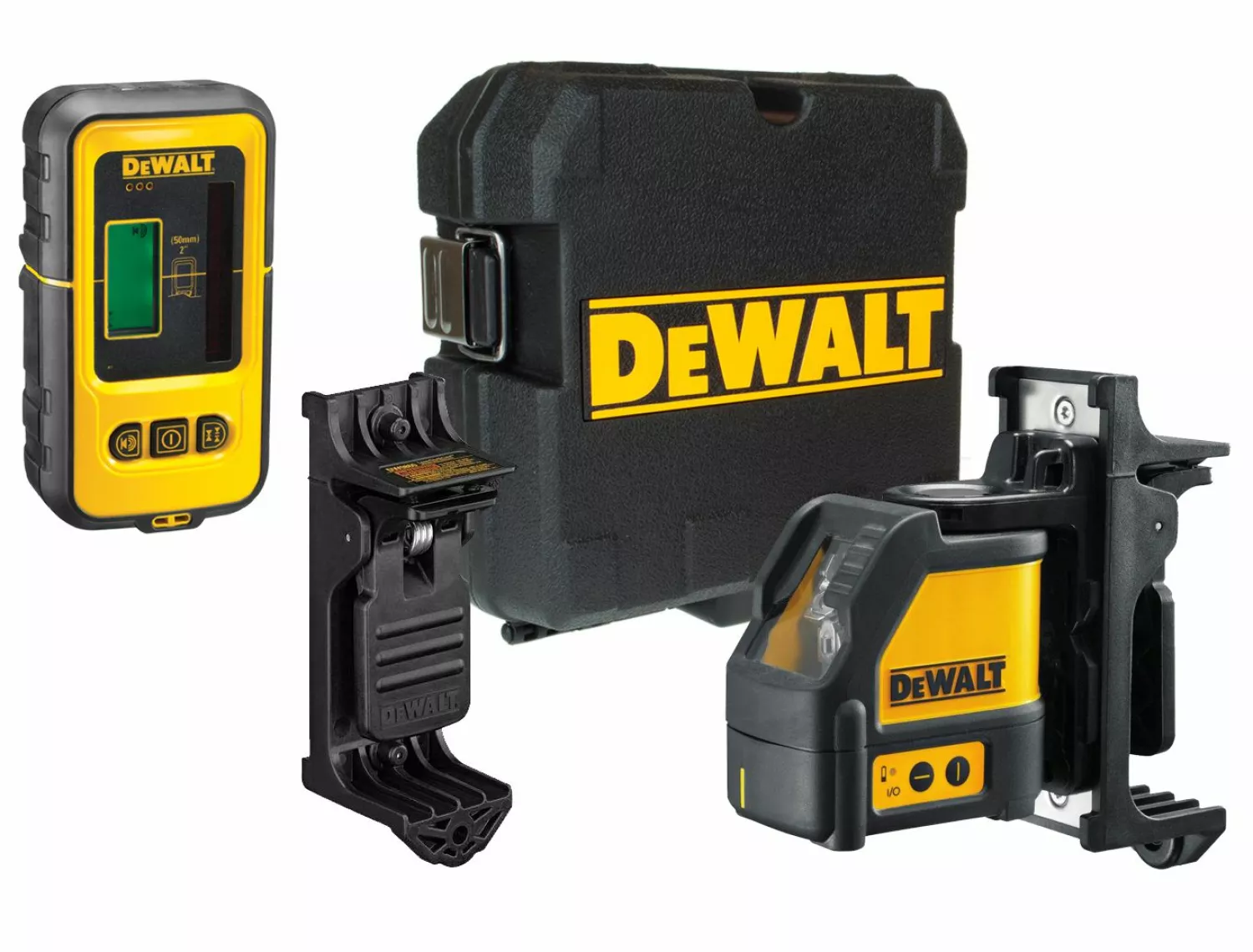 DeWALT DW088KD zelfnivellerende kruis lijnlaser in koffer (DW088K) & ontvanger (DE0892) - 2 lijnen - 50m