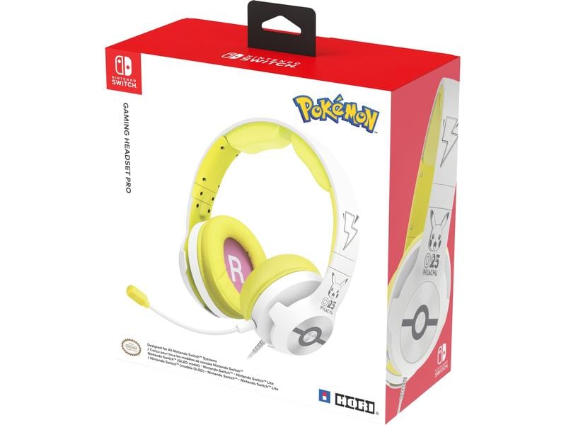 Hori Headset Pikachu – Pop Weiss Komfortables Gaming-Headset für die Switch im Pokémon Design