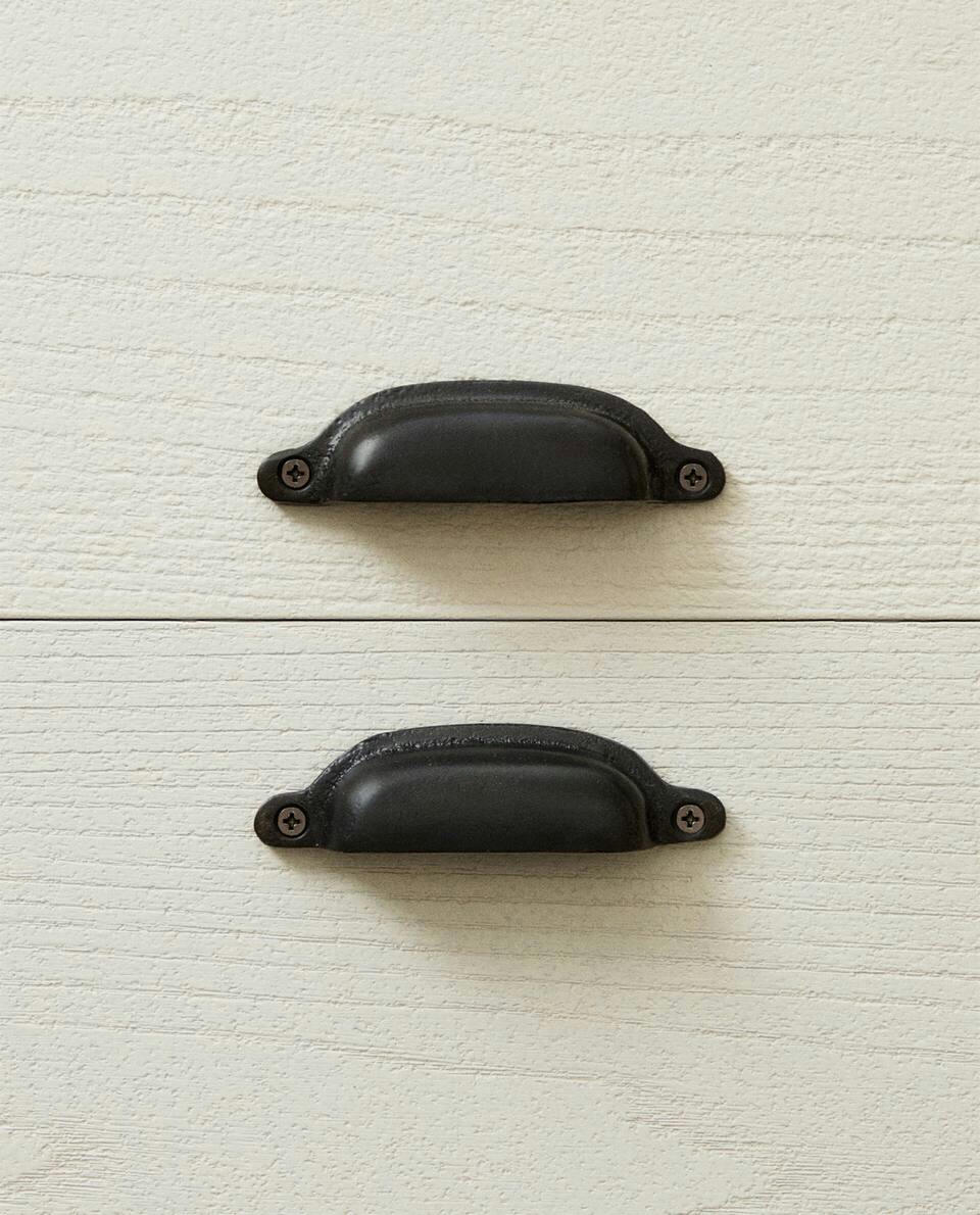 Maçaneta de porta metálica alongada