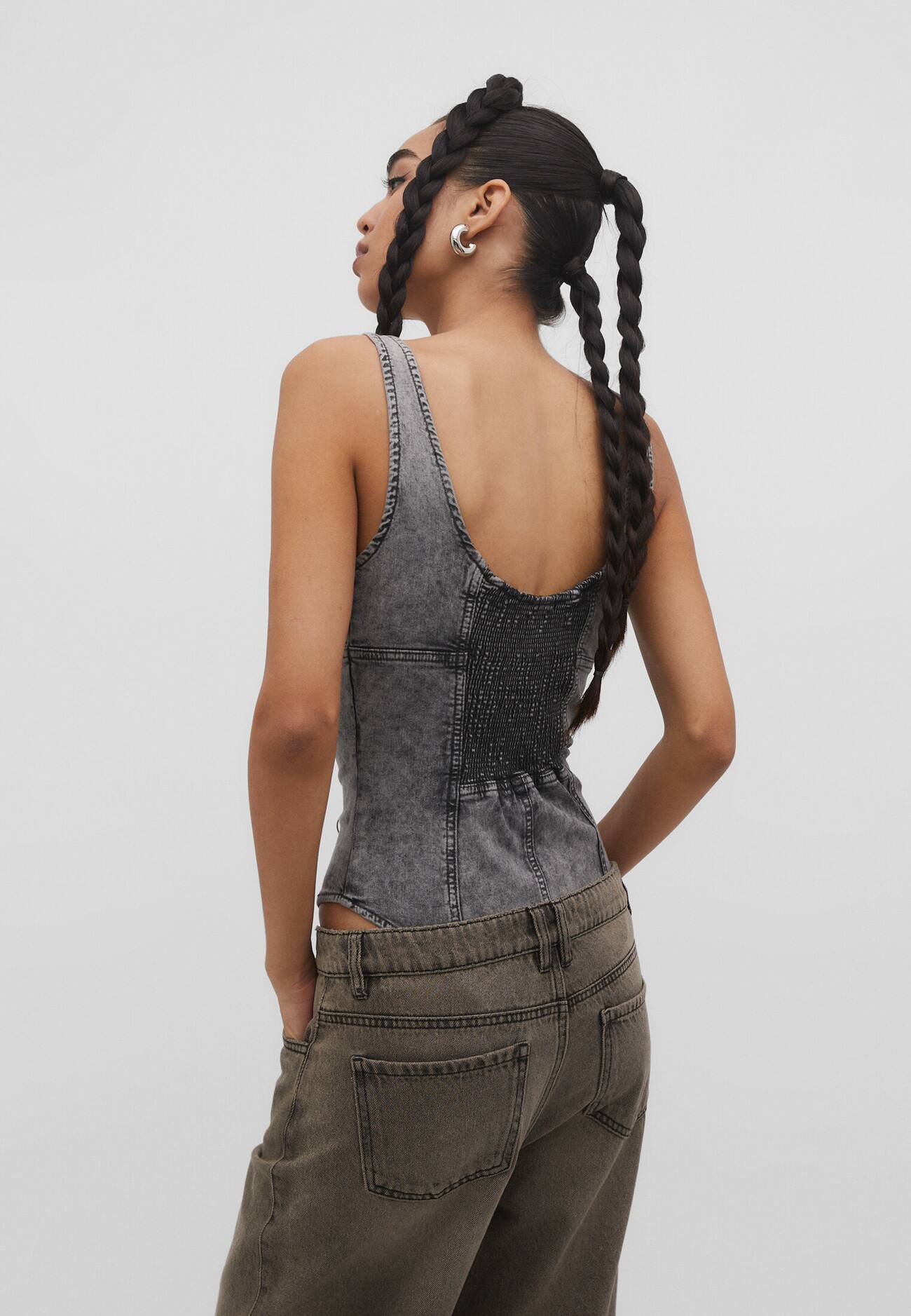 body de jeans desbotado