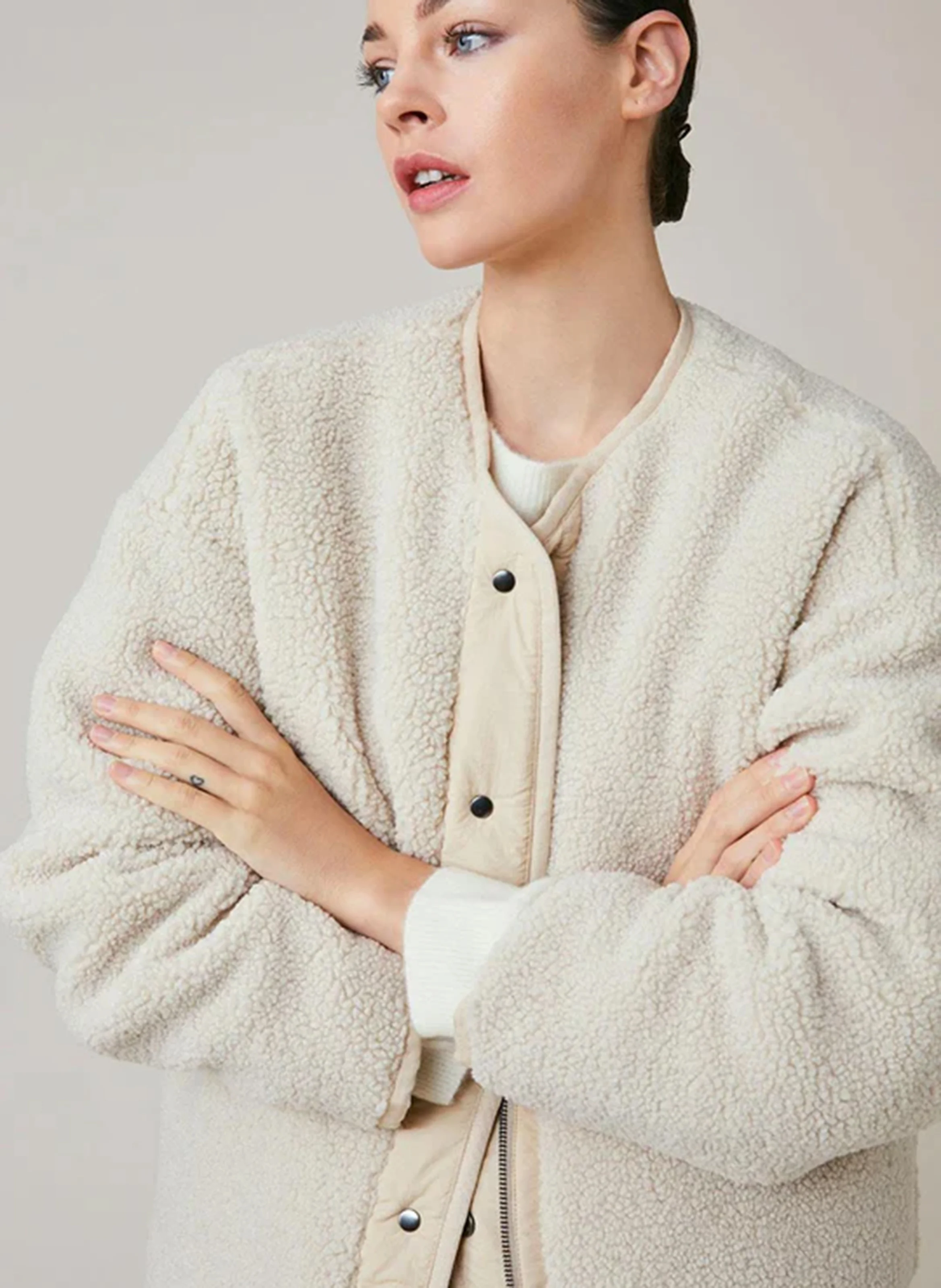 FALLOU - Veste oversize réversible à encolure V | Blanc