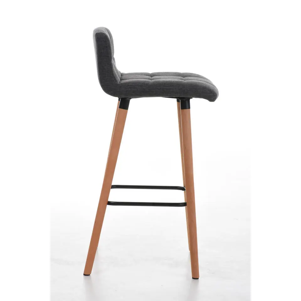 CLP Barkruk Lincoln natura Frame - Stof - licht grijs