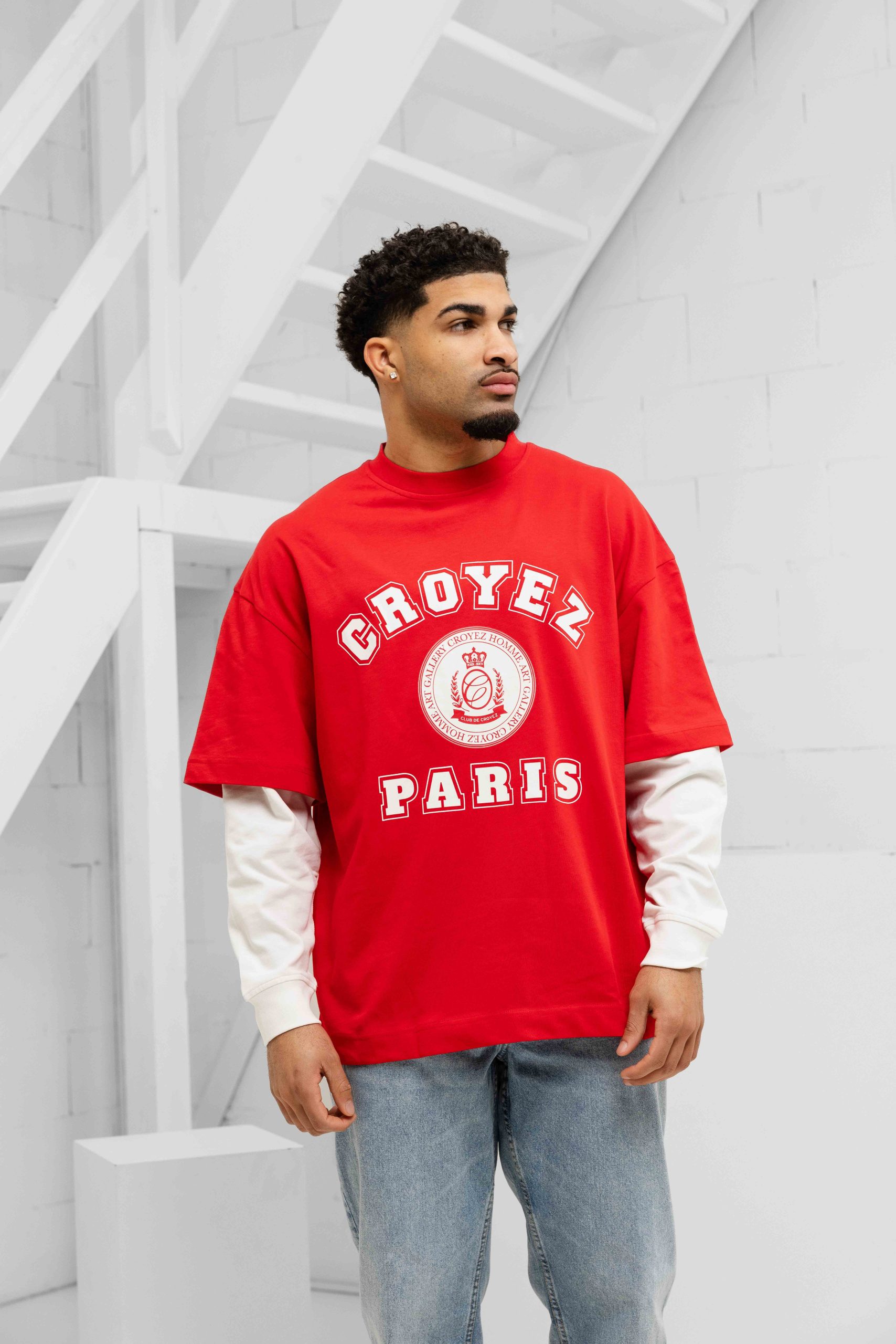 Croyez Bouclier Longsleeve Heren Rood