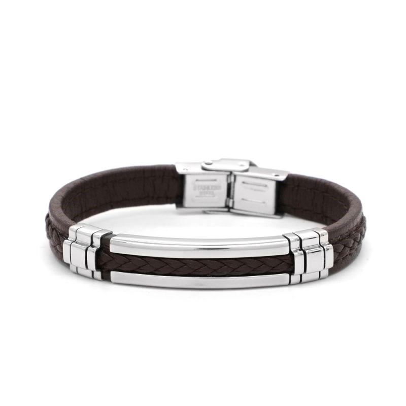 Bracelet cuir et acier 