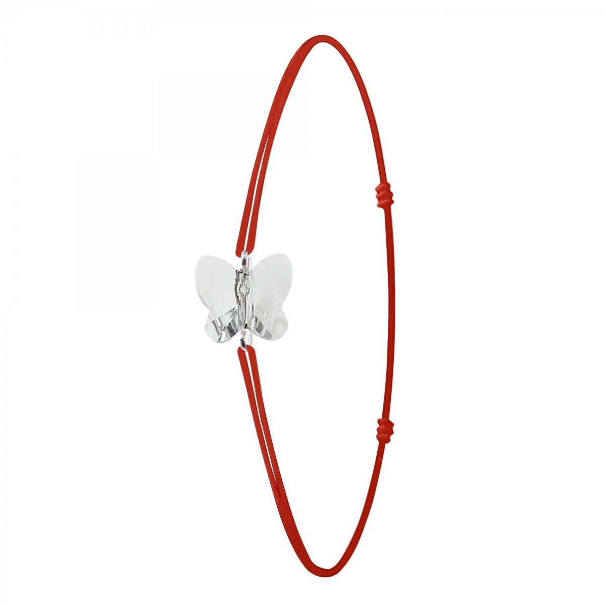 Bracelet rouge et papillon SC Crystal orné de Cristaux scintillants