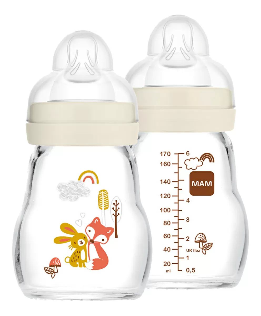MAM Glassutteflaske 170 ml, 0  mdr. - Neutral