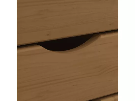 Armoire roulante avec tiroirs MOSS bois de pin marron miel