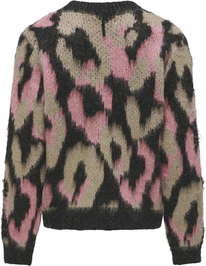 ONLY KOGWILD L/S JQ O-NECK KNT Pirate black/salmon rose   curry
