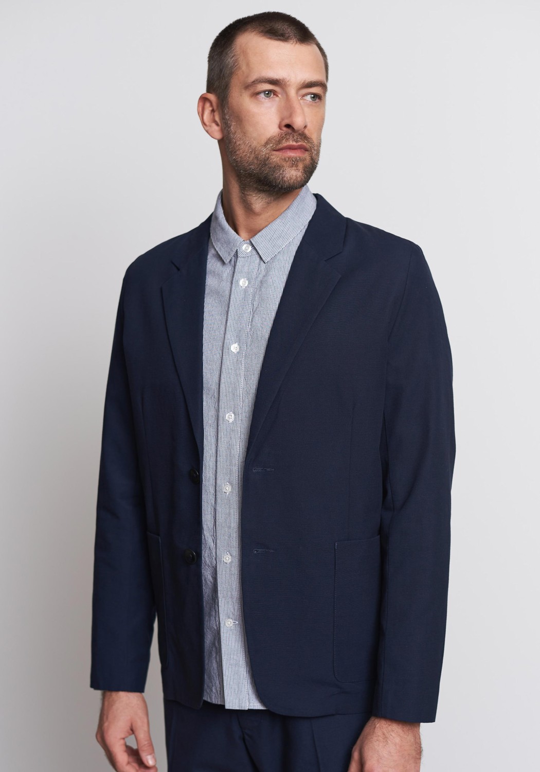 About Companions Blazer Enver Navy Tencel