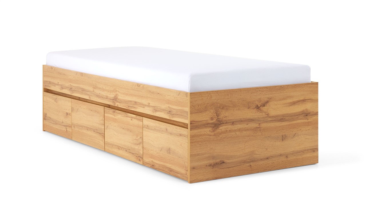 Opbergbed Barn met kleppen oak wotan