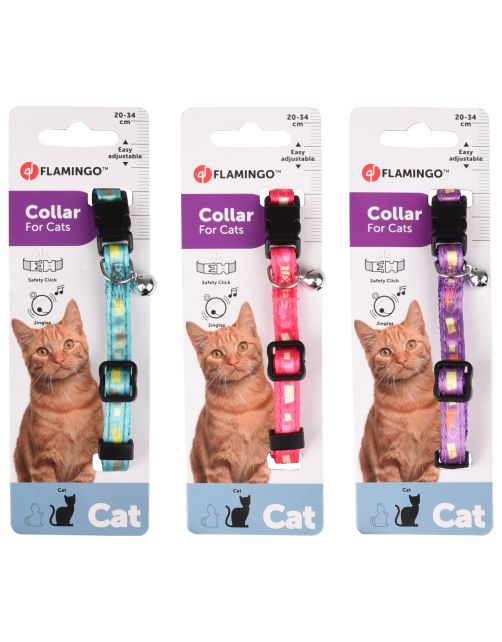 Flamingo Kattenhalsband Sami - Kattenhalsband - 20-34 cm Assorti Multi-Color