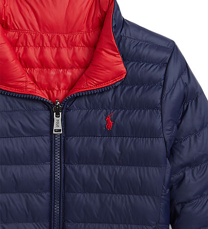 Polo Ralph Lauren Dynejakke - Vendbar - Navy/R?d