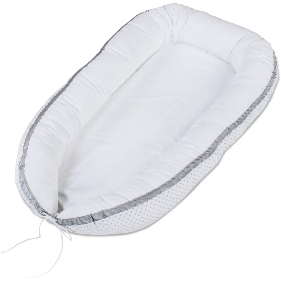 babybay® Kuschelnest weiß Punkte perlgrau