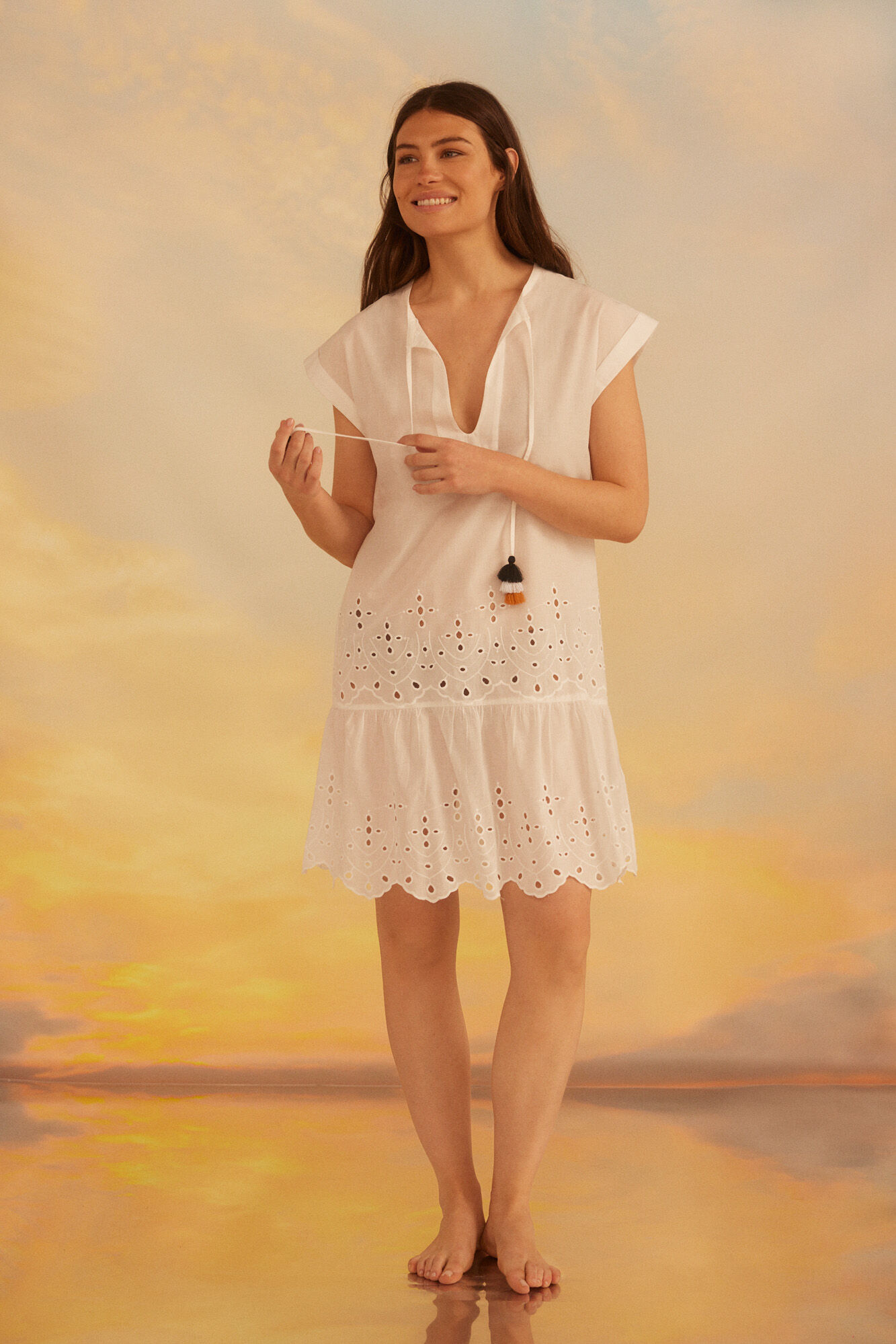 Caftan bordado - Branco