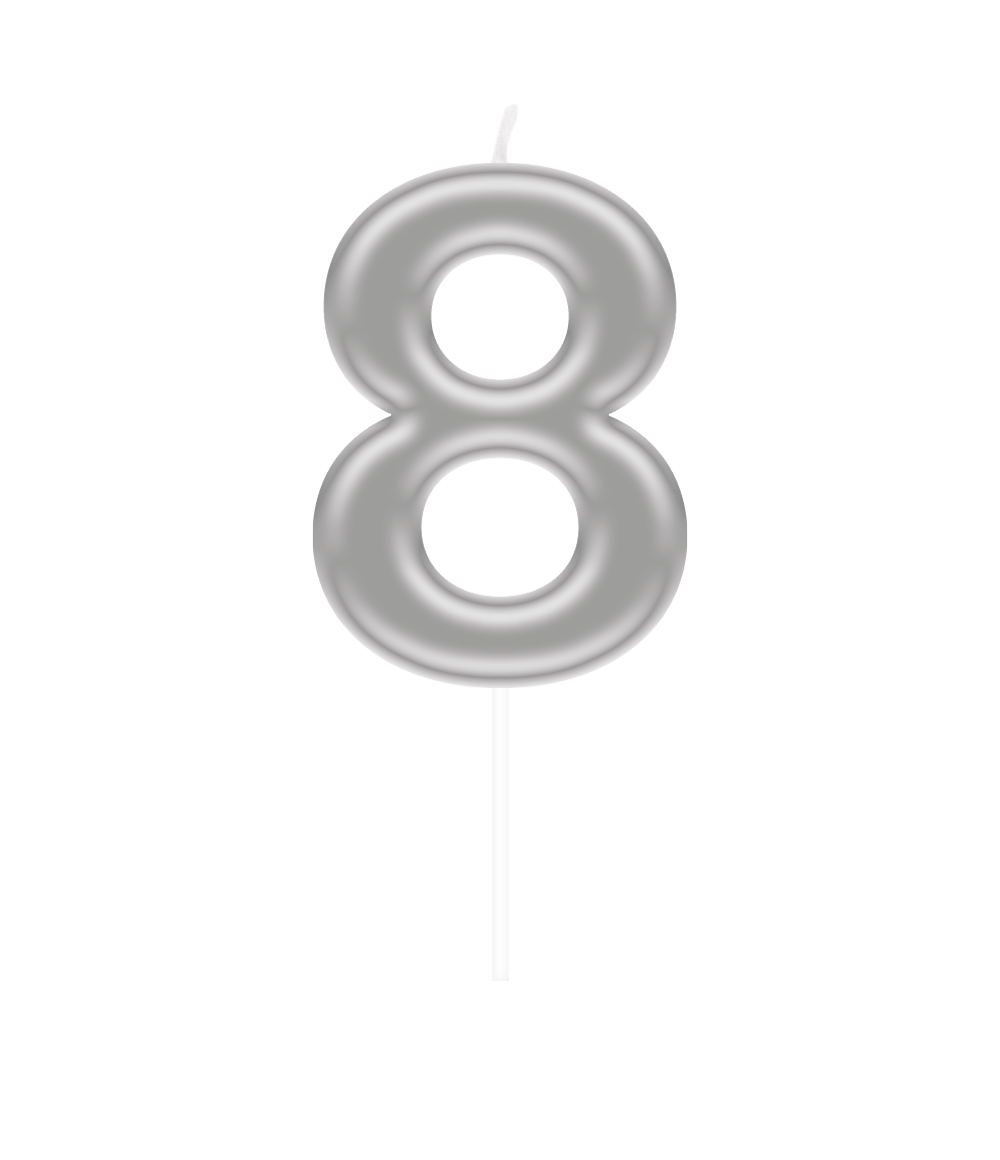 8 Jaar Kaars Zilver 10,5cm