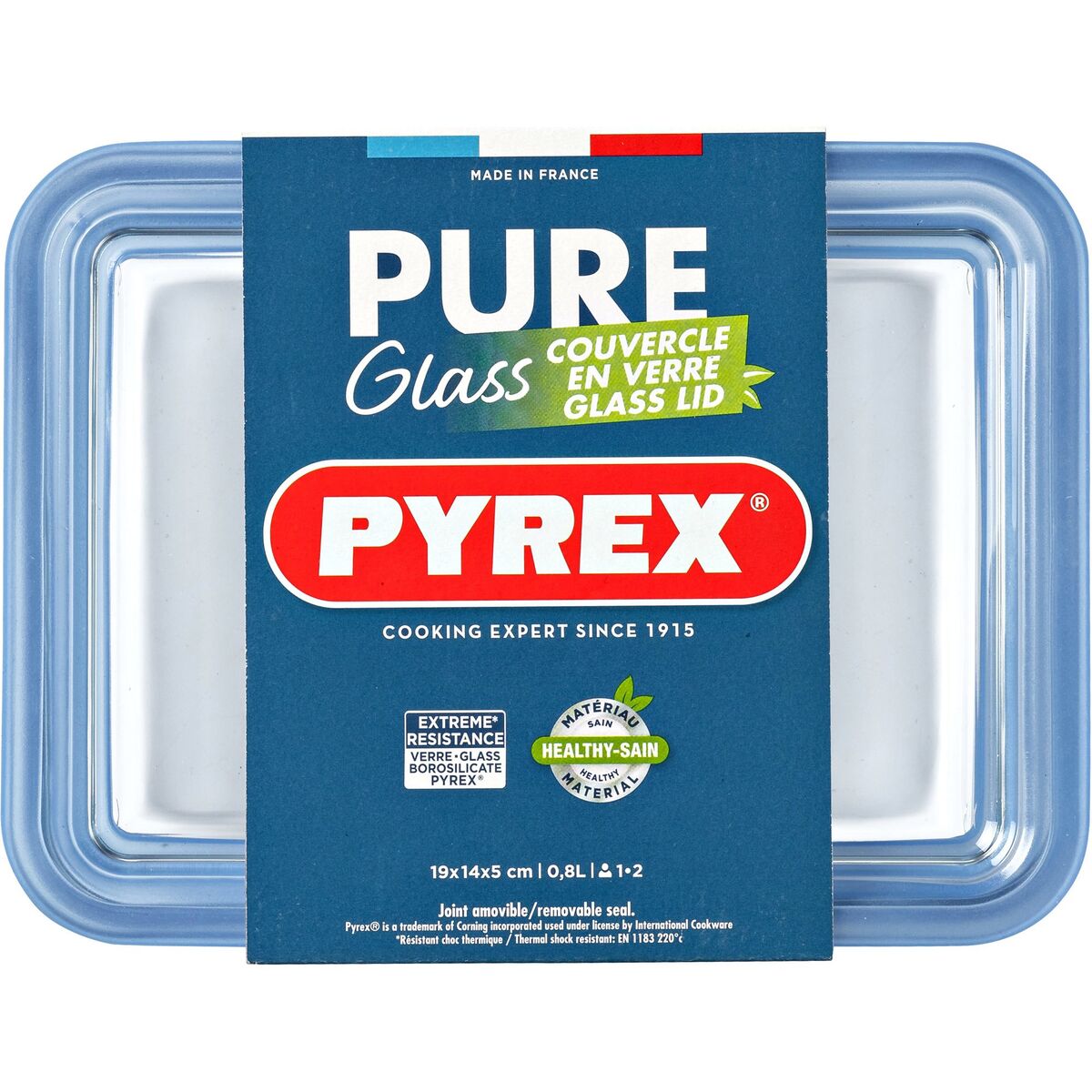 Pure Glass ildfast form med glasslokk, rektangulær, 0,8 liter