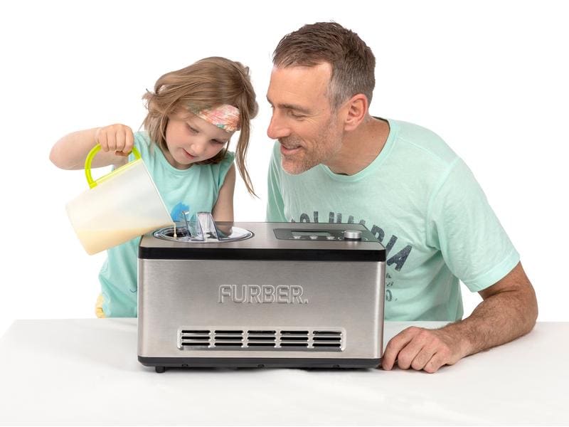 FURBER Glacemaschine Luigi Pro 1.5 l, Edelstahl Softeismaschine für bis zu 1.5 l Glacé