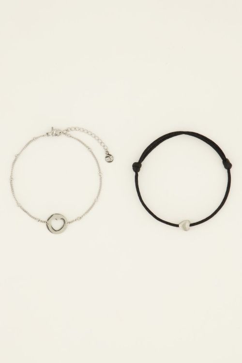 Moeder & mini armband zwart