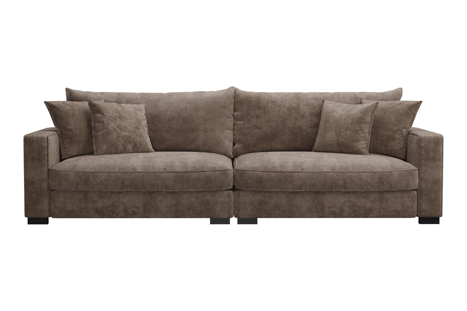 Rossi 4-seter sofa Tekstil Genesis 6 Mink, arm B med sorte ben. Std. Komfort.