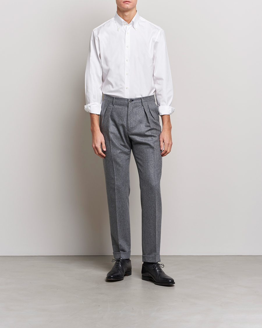 Stenströms Fitted Body Button Down Shirt White