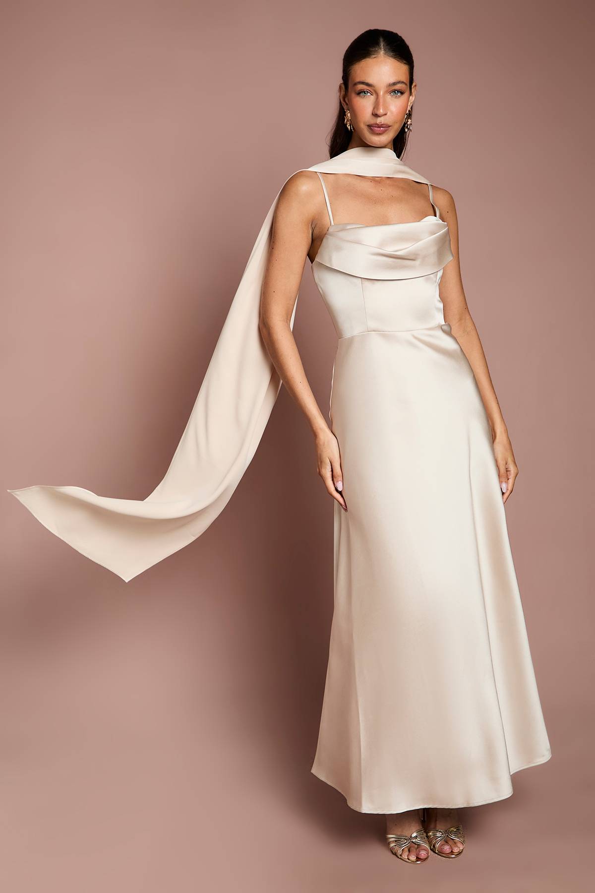 Coast Foulard En Satin Champagne